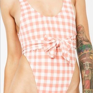 Dolls Kill Pink One Piece Bathing Suit